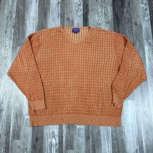 VTG Pendleton Men's V-Neck Pullover Sweater Size 2XL "Orange" Y2K